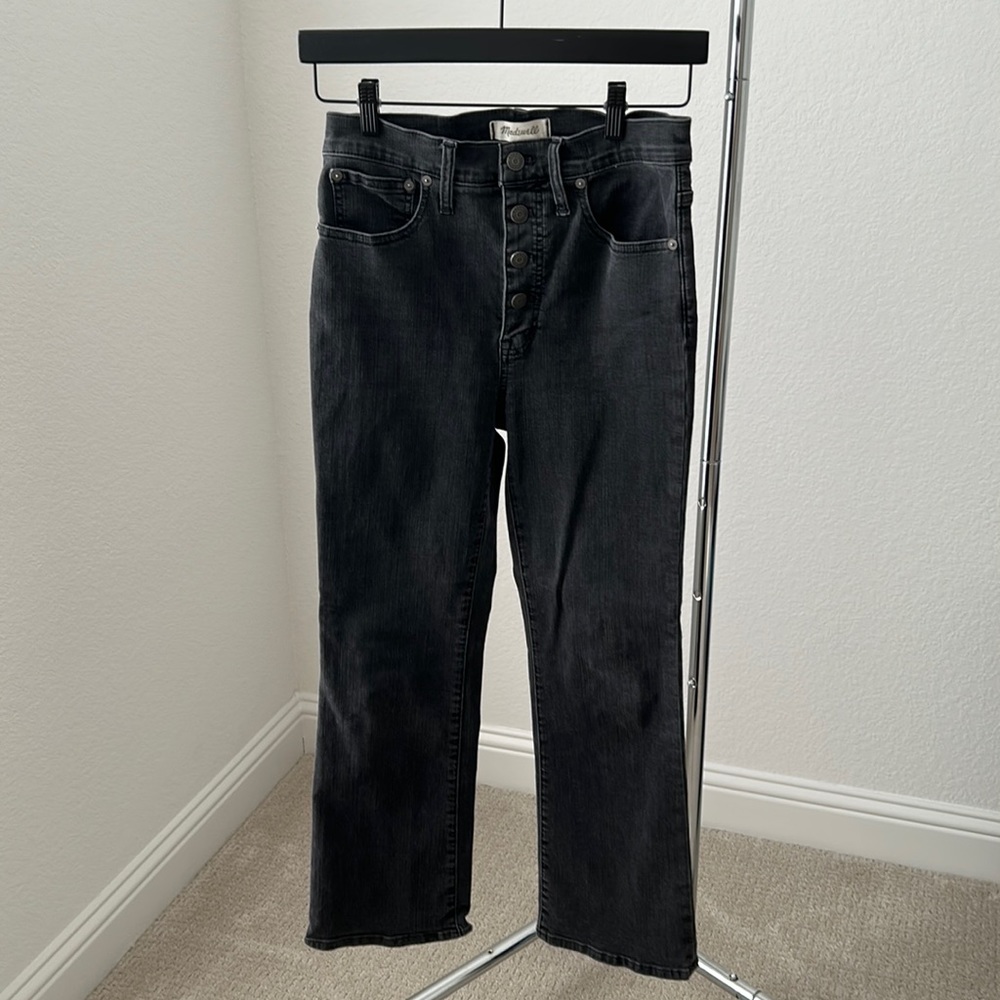 Madewell crop flare black jeans size 27